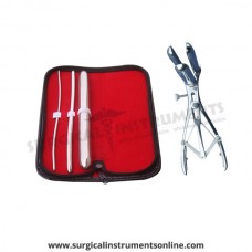 Hegar uterine dilator 3 pieces set,3-4, 7-8, 17-18, mathieu speculum
